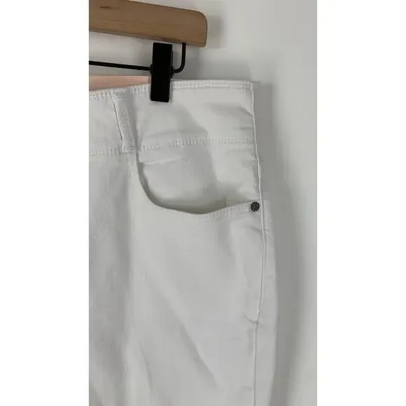 NYDJ Cool Embrace Wide Leg Denim Crop Jeans Optic White Womens Plus Size 14 New